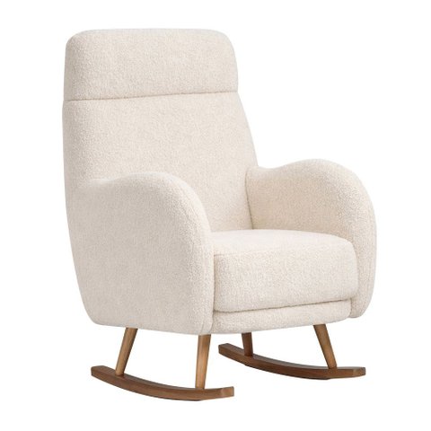 Poltrona de Amamentação Laura Balanço Milka Bouclé Off White - Nexta Casa