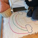 Ver imagem 3 de Tapete Artesanal Algodão Cru Beira Cama Amarelinha 100 x 150
