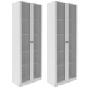 Ver imagem 1 de Kit 2 Estantes para Escritório 2 Portas de Vidro 4 Prateleiras Cannes 171x59 T01 Branco - Lyam