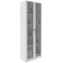 Ver imagem 5 de Kit 2 Estantes para Escritório 2 Portas de Vidro 4 Prateleiras Cannes 171x59 T01 Branco - Lyam