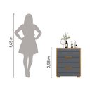 Ver imagem 4 de Cômoda Dhara 4 Gavetas Moval Freijó / Cinza Freijo Cinza