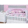 Kit Berço Americano 11 pçs Trança Amiguinhos Rosa - 1