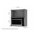 Ver imagem 4 de Módulo Cozinha Nesher Rainha Armário C/nicho Microndas E1 Porta Basculante Ripada 70 Cm Nature -