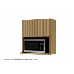 Módulo Cozinha Nesher Rainha Armário C/nicho Microndas E1 Porta Basculante Ripada 70 Cm Nature - - 1