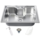 Ver imagem 4 de Kit Cuba Cozinha Gourmet Aço Inox Acessórios 50x40 e Torneira Perfil em L Slim Luxo Prata Brinovar