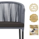 Ver imagem 3 de Mesa com 6 Cadeiras de Jantar Roma 120cm e Noronha em Alumínio Preto Corda Náutica Estofado 9 Trama