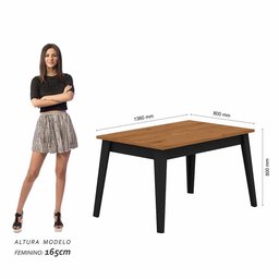 Mesa com 4 Cadeiras Benim Preto Fosc/cinamomo/preto - Móveis Arapongas Preto Fosco/cinamomo/preto - 2