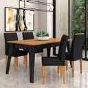 Ver imagem 1 de Mesa com 4 Cadeiras Benim Preto Fosc/cinamomo/preto - Móveis Arapongas Preto Fosco/cinamomo/preto