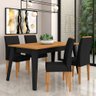 Mesa com 4 Cadeiras Benim Preto Fosc/cinamomo/preto - Móveis Arapongas Preto Fosco/cinamomo/preto - 1