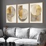 Quadro Decorativo Abstrato Circulo Gold Moderno Geometrico Luxo Sala Quarto com Moldura - 2