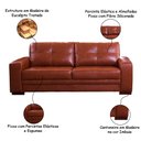 Ver imagem 3 de Sofá Decorativo Sala de Estar Punto Bipartido 3 Lugares 240cm Couro Conhaque - Mozzelar