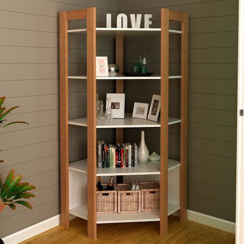 Closet Modulado Aberto 70,5x70,5cm com 5 Prateleiras Az1020 Tecno Mobili - Amêndoa/branco