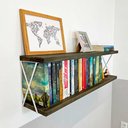 Ver imagem 2 de Prateleira Dual de Ferro e Madeira 100cm Industrial Tabaco e Branco
