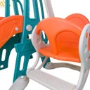 Ver imagem 5 de Playground Infantil 3 em 1 Plástico Escorregador Balanço Cesta Basquete Verde/laranja Brinqway Bw216