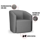 Ver imagem 3 de Poltrona Decorativa Orgânica Stella Max Linho Grafite D03 - D’Rossi