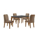 Ver imagem 2 de Conjunto Sala de Jantar Mesa Liz 120cm com Vidro Canto Copo e 4 Cadeiras Athenas Moderna