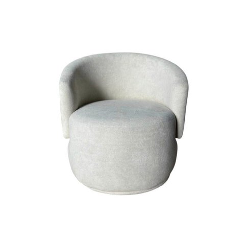 Poltrona Decorativa Beatriz Orgânica Bouclé Bege