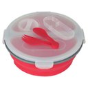 Ver imagem 1 de Marmita Retrátil Silicone Redonda com Talher - Mor