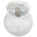 Ver imagem 1 de Plafon Colonial Aluminio Branco Globo Transparente Retrô