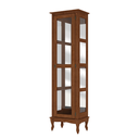 Ver imagem 2 de Cristaleira de Madeira 1 Porta com Espelho e Pés Luiz Xv - Imbuia Glazer