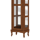 Ver imagem 3 de Cristaleira de Madeira 1 Porta com Espelho e Pés Luiz Xv - Imbuia Glazer