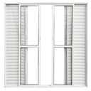 Ver imagem 1 de Porta Balcão 6 Folhas Alumínio Branco Linha 25:210 x 180