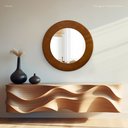 Ver imagem 1 de Espelho Decorativo Madrid Corino 70cm Redondo Marrom