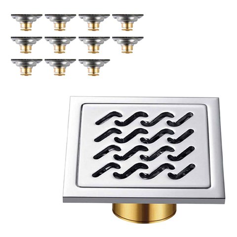 Ralo Inox Anti Odor 10x10 Anti Inseto Kit 11 Uni Banheiro Lavabo Anti Corrosao Casa Cozinha Lavandei