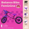 Bicicleta de Equilíbrio Infantil sem Pedal Bike Balance Feminina Aro 12 Nathor Rosa - 2
