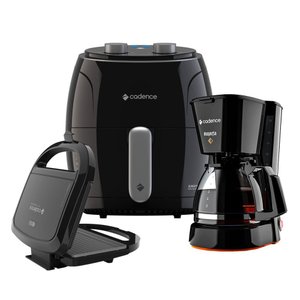 Kit Super Cook Cadence Fritadeira 3,8l - Sanduicheira - Cafeteira - 220v