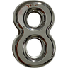 Números Residencial PVC Espelhado 15 Cm Resistente Elegante:Prata/8 - 1