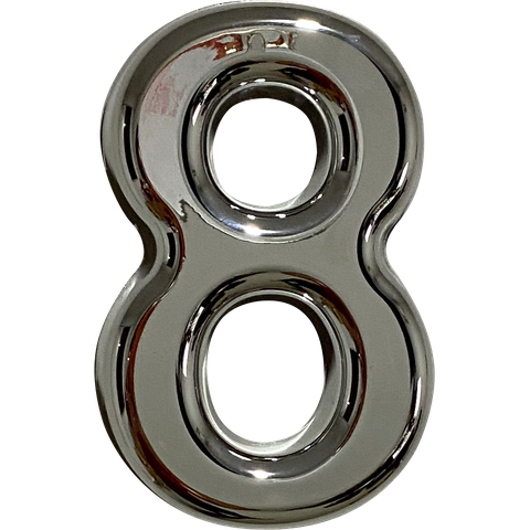 Números Residencial PVC Espelhado 15 Cm Resistente Elegante:Prata/8