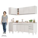 Ver imagem 5 de Armário de Cozinha Modulado de Canto Direito 4 Peças Cp41 Balcão com Tampo Branco - Lumil Lumil Móve