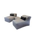 Ver imagem 1 de Conjunto Puff g Standard Cinza + 1 Peseira + 2 Almofadas Pretas