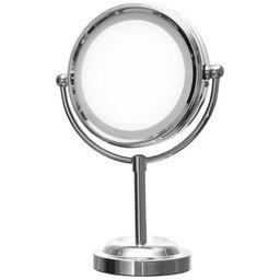 Espelho de Aumento com Luz Dupla Face e Suporte Mor - 1