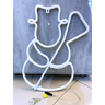 Desenho Neon Boneco de Neve Colorido - 2