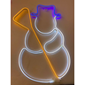 Desenho Neon Boneco de Neve Colorido - 1