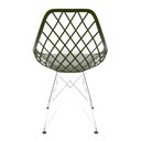 Ver imagem 3 de Kit com 2 Cadeiras Kaila Eiffel Cromada – Assento Polipropileno Verde Militar, Conforto e Qualidade
