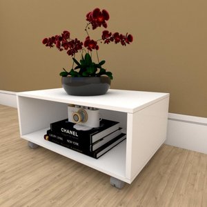 Mesa de Centro Sala Minimalista Branco Quadrada Retangular Mesinha de Centro Sala Madeira