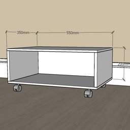 Mesa de Centro Sala Minimalista Branco Quadrada Retangular Mesinha de Centro Sala Madeira - 2