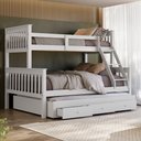 Ver imagem 1 de Beliche Casal Solteiro de Madeira + Aux Casal com Gavetas Woodstore