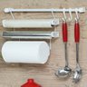 Kit A Linha Requinte Master Cozinha Suspensa Porta Rolos Ganchos - Metaltru - Branco - 2