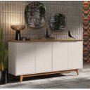 Ver imagem 1 de Aparador Buffet Sala Flow 4 Portas com Pés de Madeira - Rede Móveis