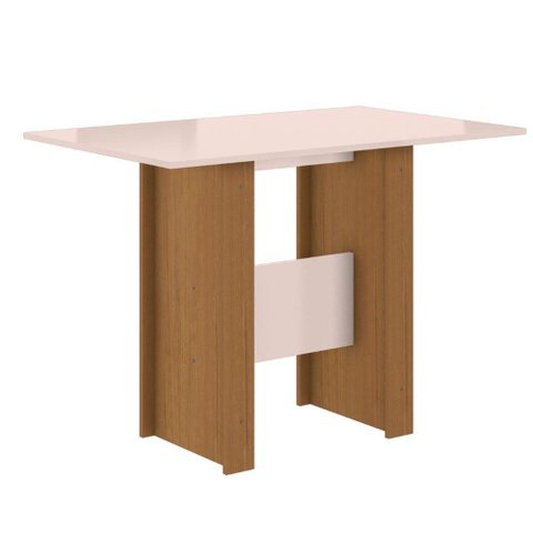 Mesa de Jantar 4 Lugares Milano Poliman Móveis Carvalho com Off White