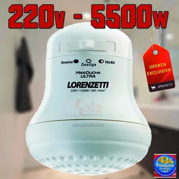 Chuveiro Banho Maxi Ducha Lorenzetti 220v 5500w Econômico | MadeiraMadeira