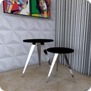 Ver imagem 3 de 2 Mesinhas Lateral De Canto Para Sala e Quarto Redonda C.P