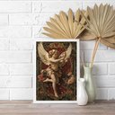 Ver imagem 2 de Quadro Decorativo Arte Sacra Anjo Cupido 45x34cm - com Vidro:moldura Preta