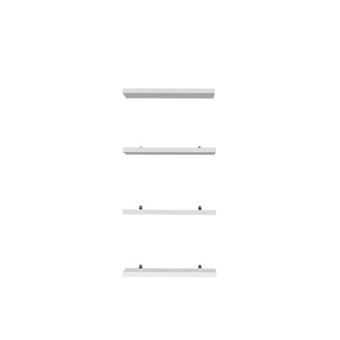 Kit 4 Prateleiras 30x10 Livros Decoração Parede - Branco