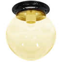Ver imagem 1 de Plafon Colonial Chapa Preto Globo Ambar 10x20 Retrô