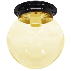 Plafon Colonial Chapa Preto Globo Ambar 10x20 Retrô